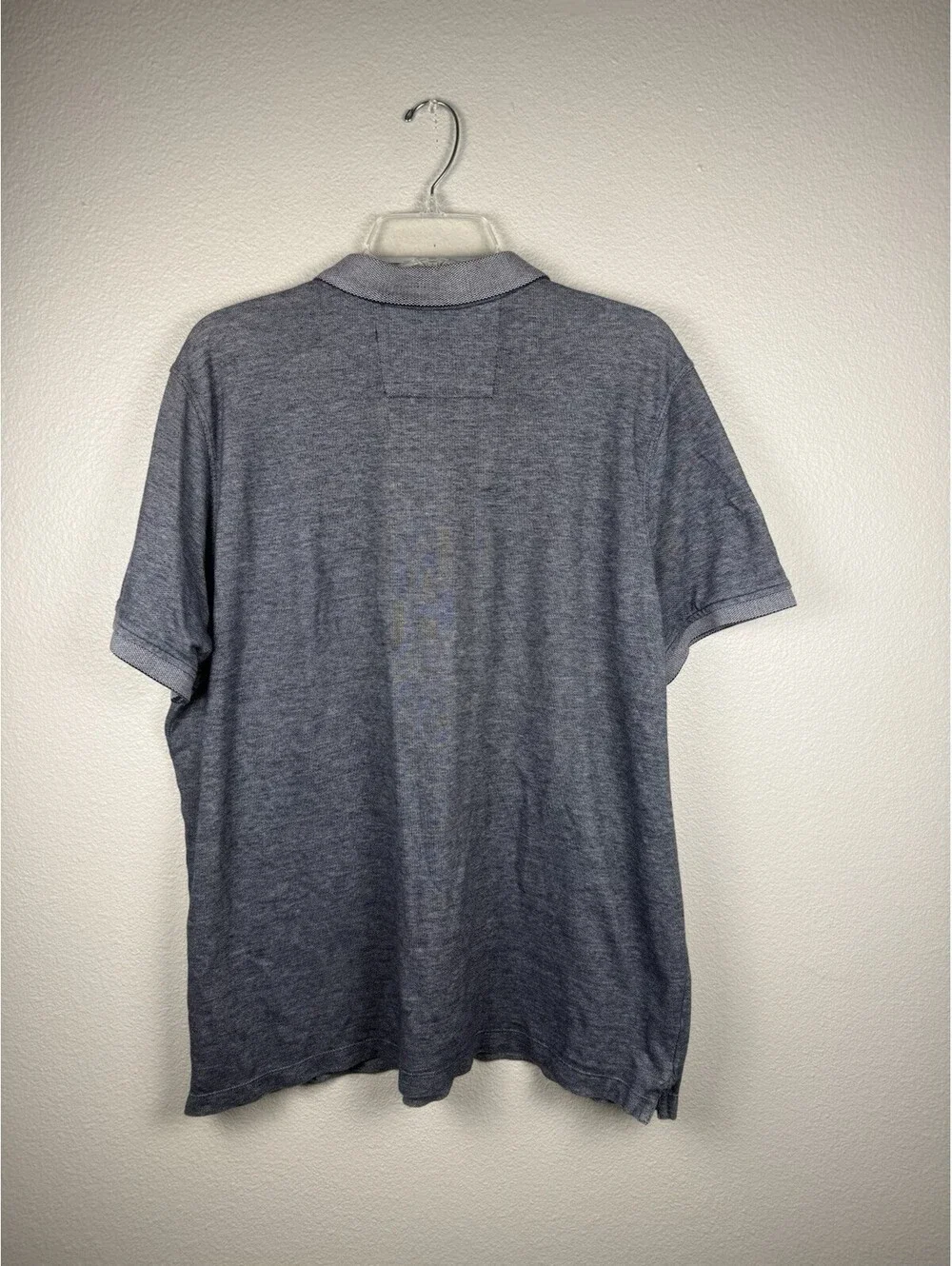Banana Republic Mens XL Organic Cotton Pique Polo Shirt Navy Orange Striped